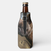 Französische Bulldogge am Meer Urlaub  ボトルクーラー (ボトル裏面)