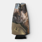 Französische Bulldogge am Meer Urlaub  ボトルクーラー (裏面)