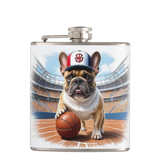 Französische Bulldogge Basketball Bulldog Vatertag フラスク (正面)