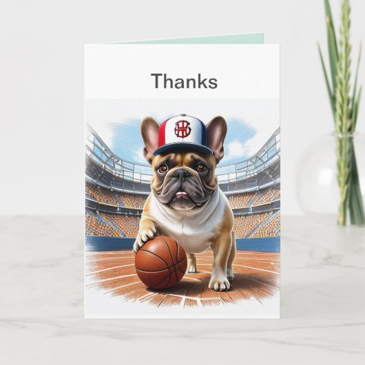 Französische Bulldogge Basketball Bulldog Vatertag 招待状 (正面)