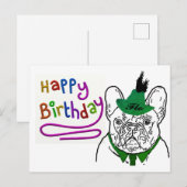 Französische Bulldogge Birthday French Bulldog ポストカード (正面/裏面)
