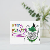 Französische Bulldogge Birthday French Bulldog ポストカード (スタンド正面)