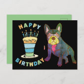 Französische Bulldogge Birthday French Bulldog ポストカード (正面/裏面)