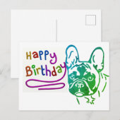Französische Bulldogge Birthday French Bulldog ポストカード (正面/裏面)