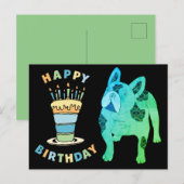 Französische Bulldogge Birthday French Bulldog ポストカード (正面/裏面)