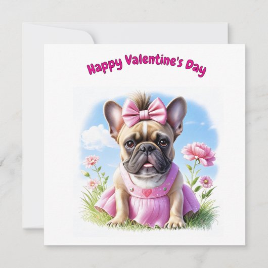 Französische Bulldogge Blumen French Bulldog カード (正面)