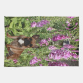 Französische Bulldogge Blumen French Bulldog  キッチンタオル (横)