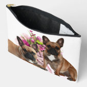 Französische Bulldogge Blumen French Bulldog Feier アクセサリーポーチ (見開き)