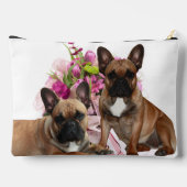 Französische Bulldogge Blumen French Bulldog Feier アクセサリーポーチ (裏面)