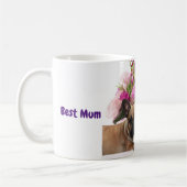 Französische Bulldogge Blumen French Bulldog Feier コーヒーマグカップ (左)