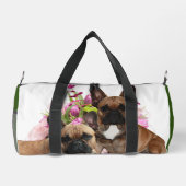 Französische Bulldogge Blumen French Bulldog Feier ダッフルバッグ (裏面)