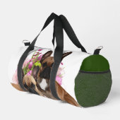 Französische Bulldogge Blumen French Bulldog Feier ダッフルバッグ (右コーナー)