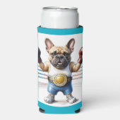 Französische Bulldogge Boxen French Bulldog スリム缶クーラー (Seltzer正面)
