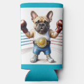 Französische Bulldogge Boxen French Bulldog スリム缶クーラー (裏面)