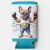 Französische Bulldogge Boxen French Bulldog スリム缶クーラー (正面)