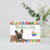 französische Bulldogge buntes Herz French Bulldog ポストカード (スタンド正面)