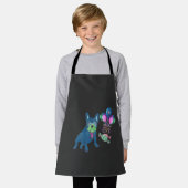 Französische Bulldogge Cartoon French Bulldog エプロン (着用した状態)