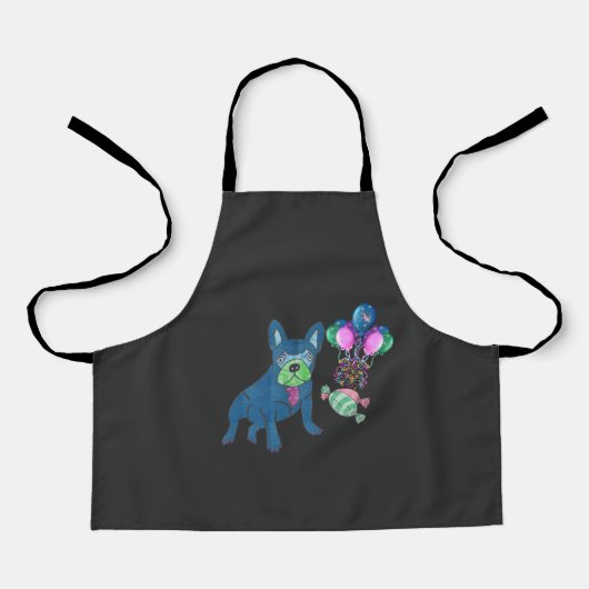 Französische Bulldogge Cartoon French Bulldog エプロン (正面)