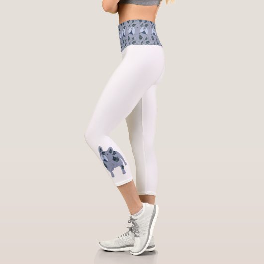 Französische Bulldogge Cartoon French Bulldog カプリレギンス (左)