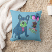 Französische Bulldogge Cartoon French Bulldog クッション (ブランケット)