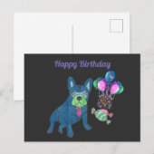 Französische Bulldogge Cartoon French Bulldog シーズンポストカード (正面/裏面)