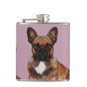 Französische Bulldogge Cartoon French Bulldog フラスク (正面)