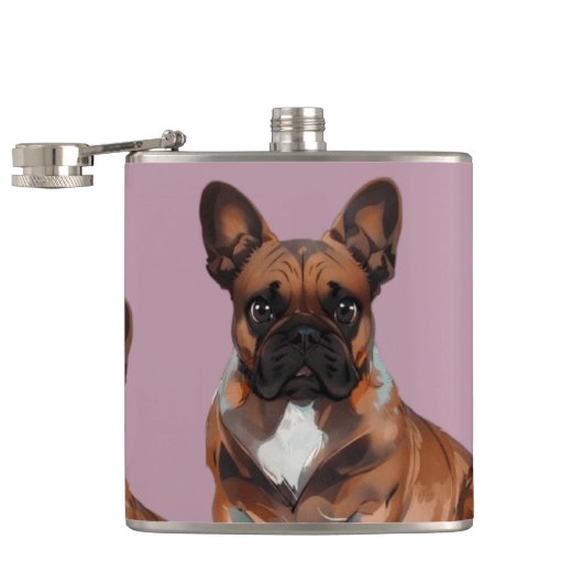 Französische Bulldogge Cartoon French Bulldog フラスク (オープン)