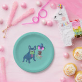 Französische Bulldogge Cartoon French Bulldog ペーパープレート (パーティー)