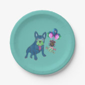 Französische Bulldogge Cartoon French Bulldog ペーパープレート (正面)