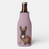 Französische Bulldogge Cartoon French Bulldog ボトルクーラー (ボトル正面)