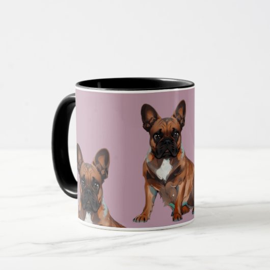 Französische Bulldogge Cartoon French Bulldog マグカップ (正面左)