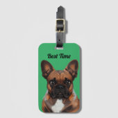 Französische Bulldogge Cartoon French Bulldog ラゲッジタグ (正面縦)