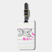 Französische Bulldogge Cartoon French Bulldog ラゲッジタグ (正面縦)