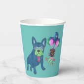 Französische Bulldogge Cartoon French Bulldog 紙コップ (裏面)