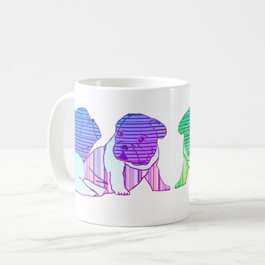 Französische Bulldogge Comic Neon French Bulldog コーヒーマグカップ (正面左)