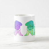 Französische Bulldogge Comic Neon French Bulldog コーヒーマグカップ (中央)