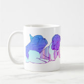 Französische Bulldogge Comic Neon French Bulldog コーヒーマグカップ (左)