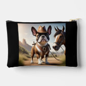 Französische Bulldogge Cowboyhut French Bulldog アクセサリーポーチ (裏面)