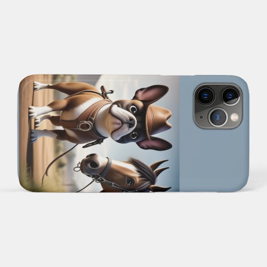 Französische Bulldogge Cowboyhut French Bulldog Case-Mate iPhoneケース (裏面(横))