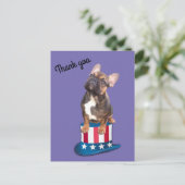 Französische Bulldogge Danke French Bulldog ポストカード (スタンド正面)