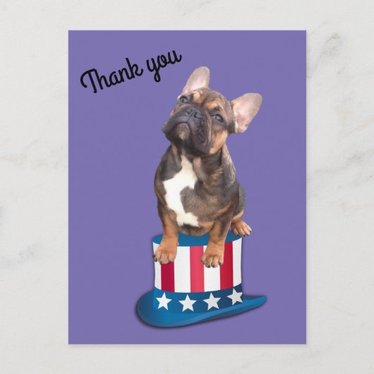 Französische Bulldogge Danke French Bulldog ポストカード (正面)