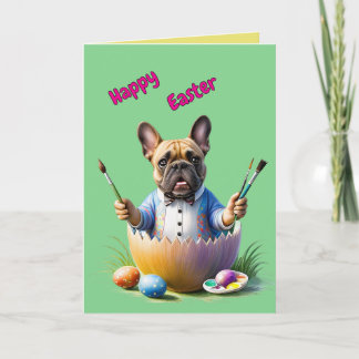 Französische Bulldogge Ei Ostern French Bulldog カード