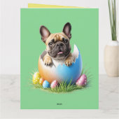 Französische Bulldogge Ei Ostern French Bulldog カード (裏面)