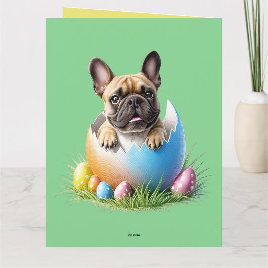 Französische Bulldogge Ei Ostern French Bulldog カード (裏面)