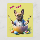 Französische Bulldogge Ei Ostern French Bulldog シーズンポストカード (正面)