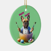 Französische Bulldogge Ei Ostern French Bulldog セラミックオーナメント (右)
