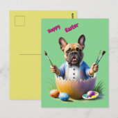 Französische Bulldogge Ei Ostern French Bulldog ポストカード (正面/裏面)