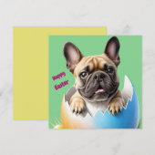 Französische Bulldogge Ei Ostern French Bulldog 招待状 (正面/裏面)