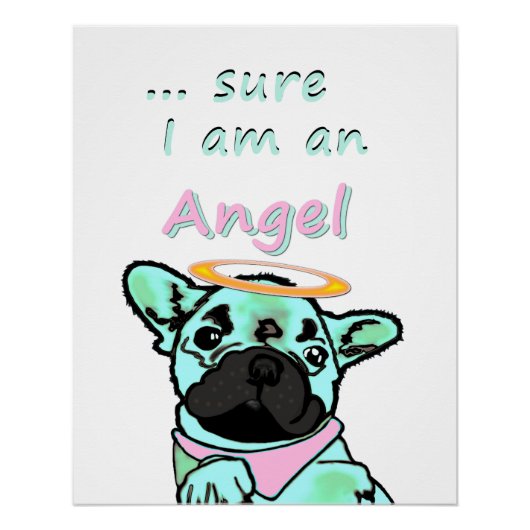 Französische Bulldogge Engel French Bulldog ポスター (正面)