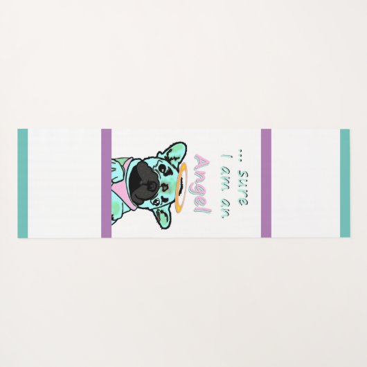 Französische Bulldogge Engel French Bulldog ヨガマット (裏面(横))